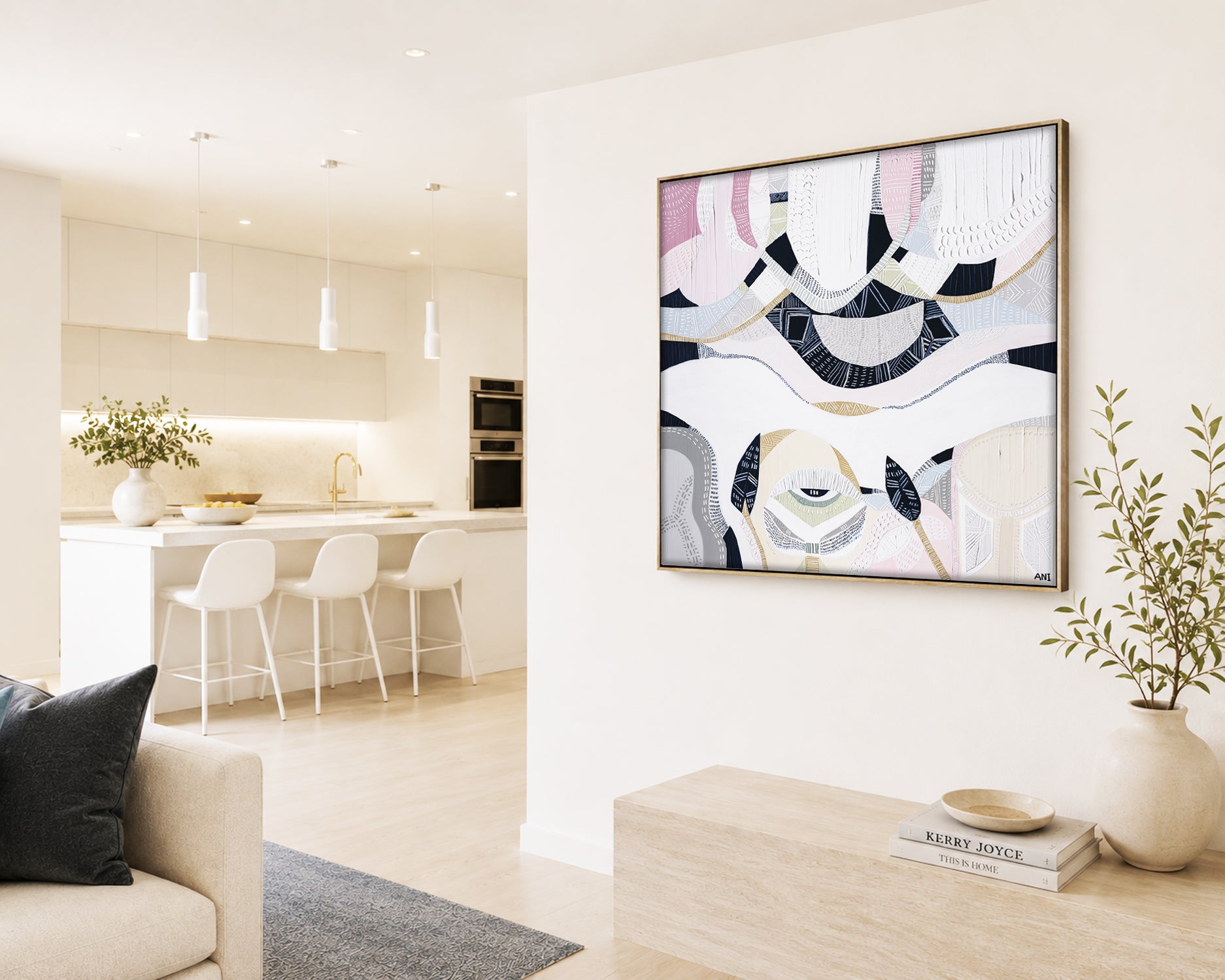 "Pink Lake Australia 3" – Original abstract painting by Australian artist Ani Ipradjian, inspired by Australia’s vibrant pink salt lakes, featuring textured hues of pink, red, and lilac.