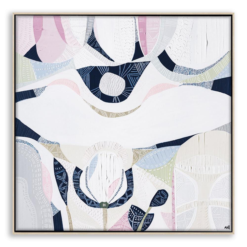 Pink Lake Australia 2 print by Ani Ipradjian. Australian abstract art inspired by Western Australia's pink salt lakes, featuring pink, lilac, and coastal tones. Ideal for Australian and overseas art collectors.
