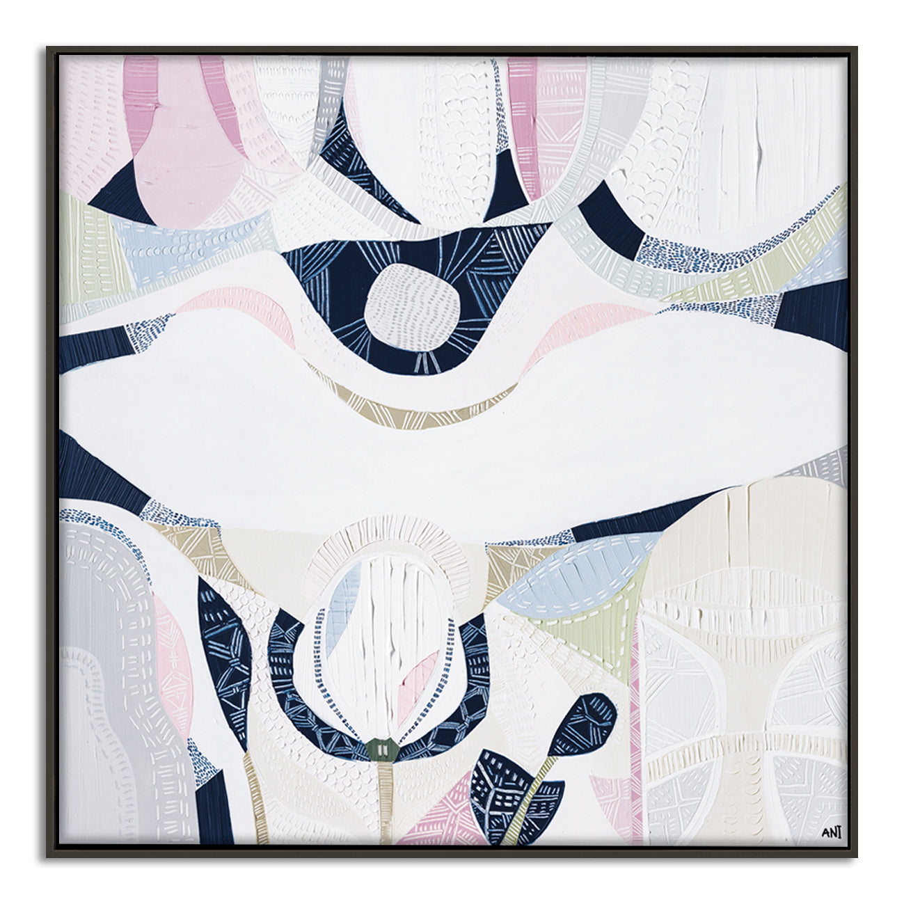 Pink Lake Australia 2 print by Ani Ipradjian. Australian abstract art inspired by Western Australia's pink salt lakes, featuring pink, lilac, and coastal tones. Ideal for Australian and overseas art collectors.