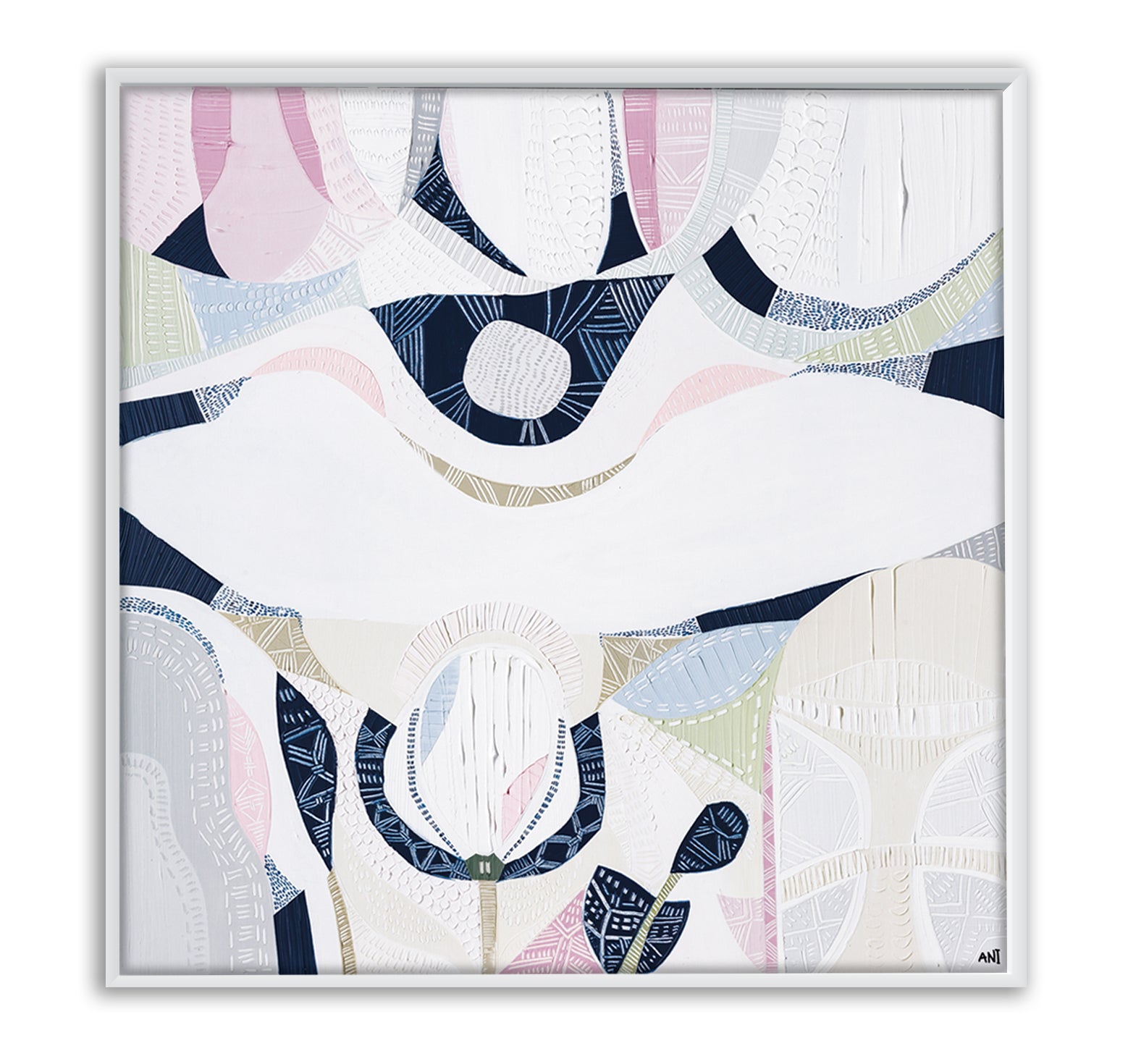 Pink Lake Australia 2 print by Ani Ipradjian. Australian abstract art inspired by Western Australia's pink salt lakes, featuring pink, lilac, and coastal tones. Ideal for Australian and overseas art collectors.