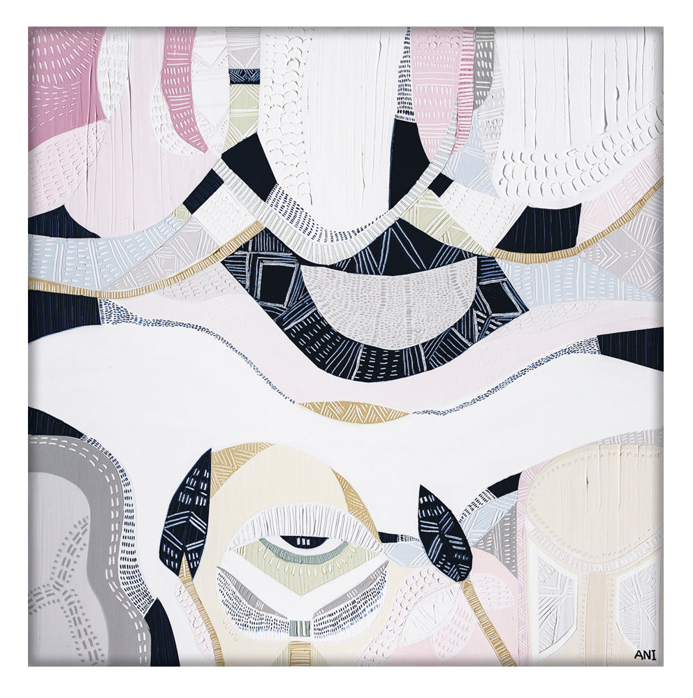 Pink Lake Australia 3 print by Ani Ipradjian. Australian abstract art inspired by Western Australia's pink salt lakes, featuring pink, lilac, and coastal tones. Ideal for Australian and overseas art collectors.