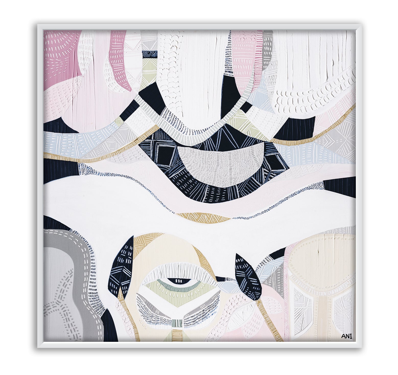 Pink Lake Australia 3 print by Ani Ipradjian. Australian abstract art inspired by Western Australia's pink salt lakes, featuring pink, lilac, and coastal tones. Ideal for Australian and overseas art collectors.