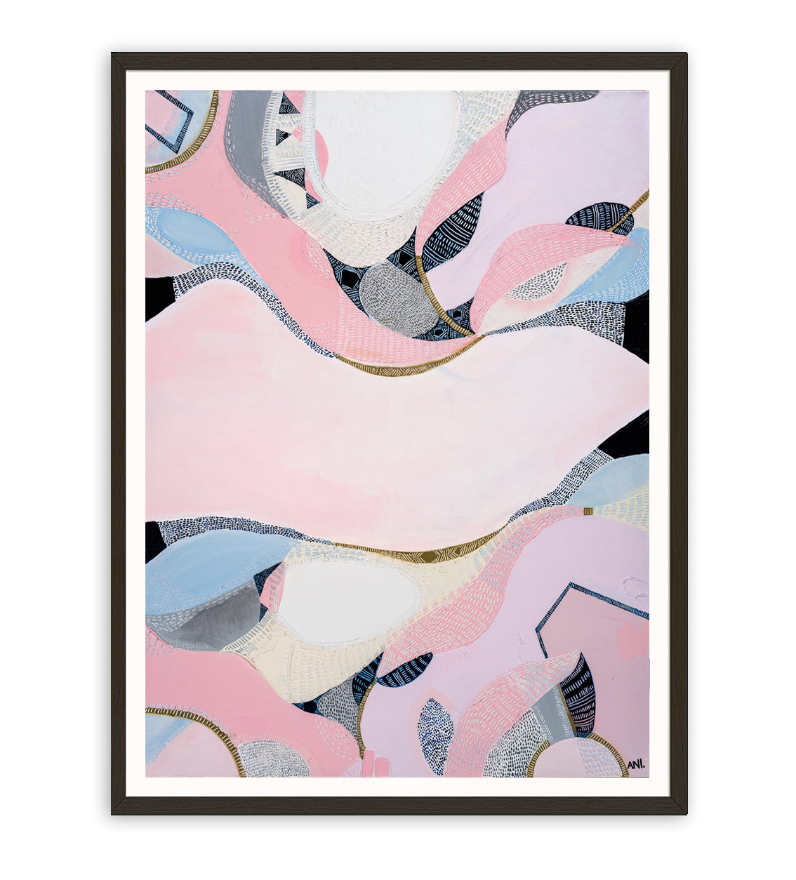 "Pink Lake Esperance print by Ani Ipradjian – abstract Australian landscape inspired by Western Australia’s salt lakes, spiritual art for energy-filled interiors"
