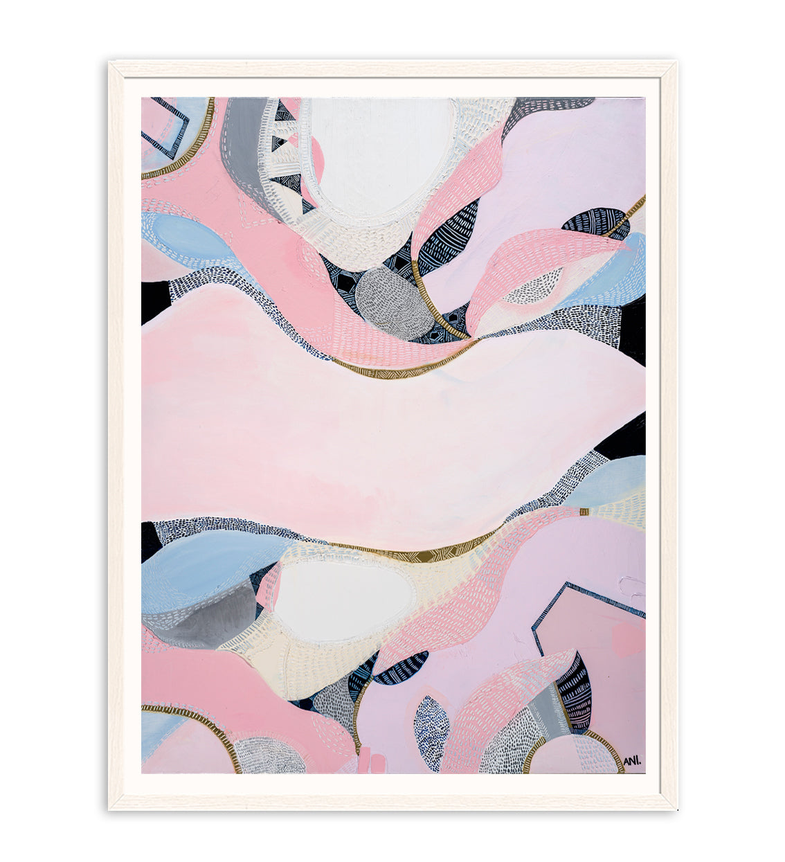 "Pink Lake Esperance print by Ani Ipradjian – abstract Australian landscape inspired by Western Australia’s salt lakes, spiritual art for energy-filled interiors"