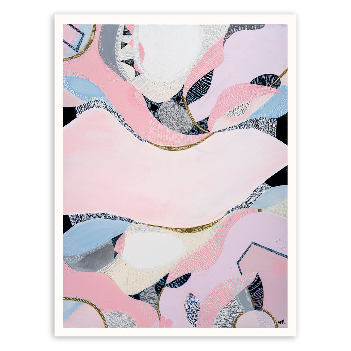 "Pink Lake Esperance print by Ani Ipradjian – abstract Australian landscape inspired by Western Australia’s salt lakes, spiritual art for energy-filled interiors"