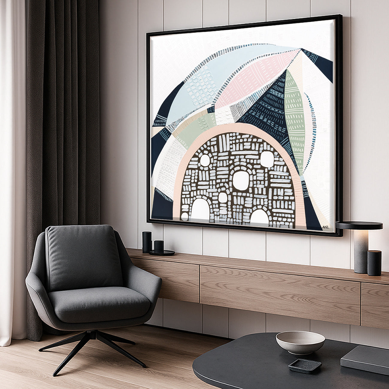 Pink Salt 2 by Ani Ipradjian, abstract Australian landscape painting inspired by the Pink Lake in Esperance Western Australia, showcasing vibrant pinks, teals, and textured layers, ideal for art collectors and modern interior design.