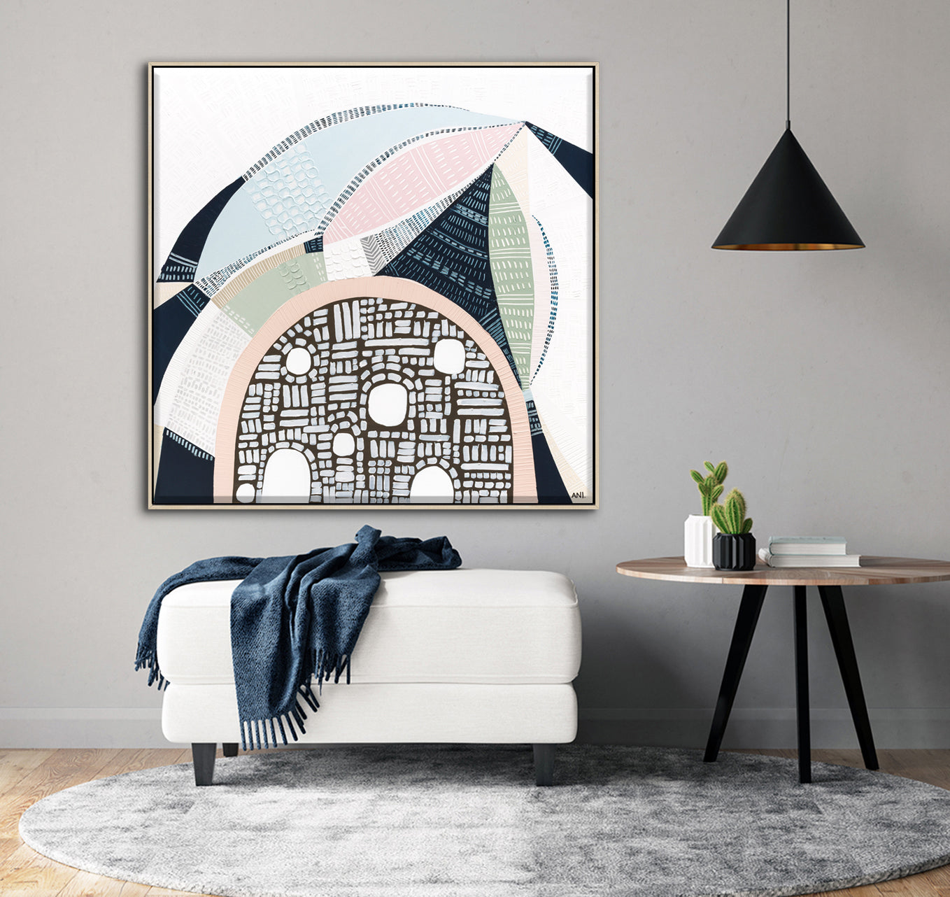 Pink Salt 2 by Ani Ipradjian, abstract Australian landscape painting inspired by the Pink Lake in Esperance Western Australia, showcasing vibrant pinks, teals, and textured layers, ideal for art collectors and modern interior design.