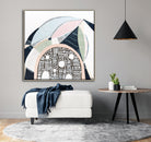 Pink Salt 2 by Ani Ipradjian, abstract Australian landscape painting inspired by the Pink Lake in Esperance Western Australia, showcasing vibrant pinks, teals, and textured layers, ideal for art collectors and modern interior design.