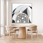 Pink Salt 2 by Ani Ipradjian, abstract Australian landscape painting inspired by the Pink Lake in Esperance Western Australia, showcasing vibrant pinks, teals, and textured layers, ideal for art collectors and modern interior design.