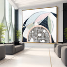 Pink Salt 2 by Ani Ipradjian, abstract Australian landscape painting inspired by the Pink Lake in Esperance Western Australia, showcasing vibrant pinks, teals, and textured layers, ideal for art collectors and modern interior design.