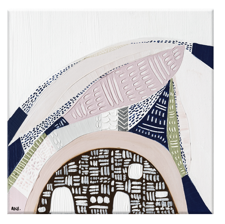 "Pink Salt Spirit art print by Ani Ipradjian. Inspired by Australia’s Pink Lakes with tribal patterns and abstract textures, perfect for Australian and international art collectors."