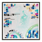 Port Melbourne Spirit print by Ani Ipradjian – abstract Australian coastal artwork inspired by Melbourne’s city-meets-sea landscape, featuring bold colours and beach motifs.