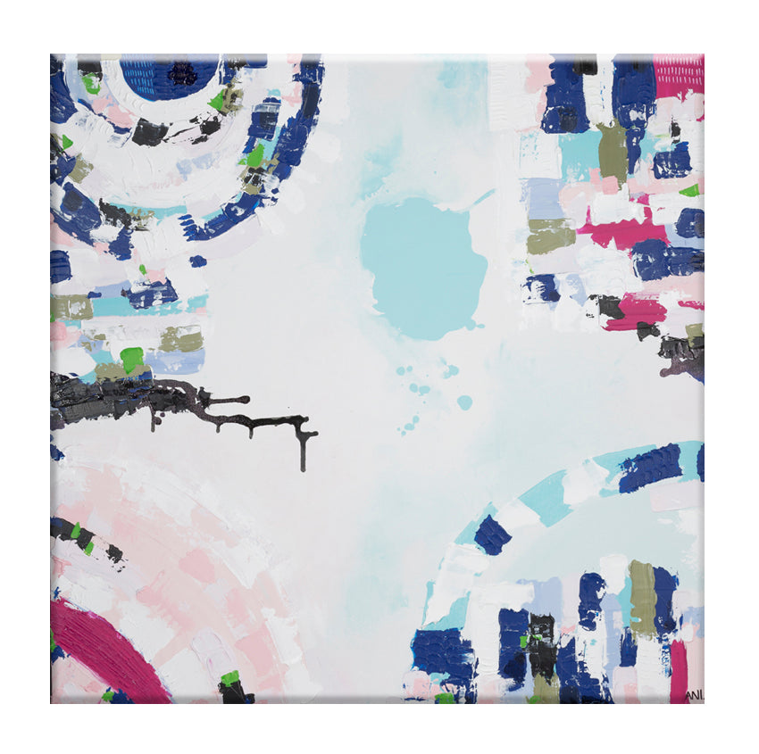 Port Melbourne Love print by Ani Ipradjian. Abstract Australian art inspired by Port Melbourne’s coastal charm, city skyline, and beachside beauty. Ideal for Australian and international collectors.