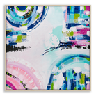 Original abstract painting titled "Port Melbourne Spirit" by Australian artist Ani Ipradjian, depicting the vibrant transition of Melbourne's cityscape to its coastal edge, with dynamic forms and earthy tones capturing the essence of Port Melbourne from dawn to dusk.