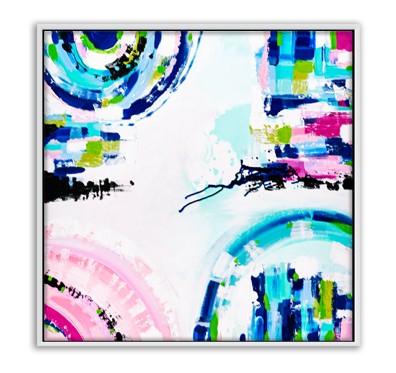 Port Melbourne Spirit print by Ani Ipradjian – abstract Australian coastal artwork inspired by Melbourne’s city-meets-sea landscape, featuring bold colours and beach motifs.