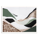 Eastern Highlands  print by Melbourne artist Ani Ipradjian. Abstract Australian mountain landscape inspired by the Great Dividing Range, featuring earthy browns, sage greens, and textured details. Perfect wall art for collectors, interior designers, and nature lovers worldwide. Free shipping Australia-wide with international delivery available.