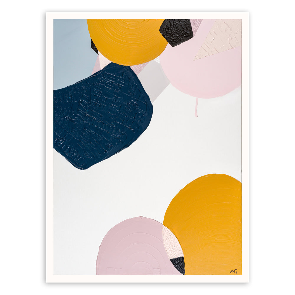 "Noosa Heads 2" print by Australian artist Ani Ipradjian – abstract coastal artwork inspired by the beaches and marine life of Noosa, featuring rich blues and fluid textures for modern coastal interiors.