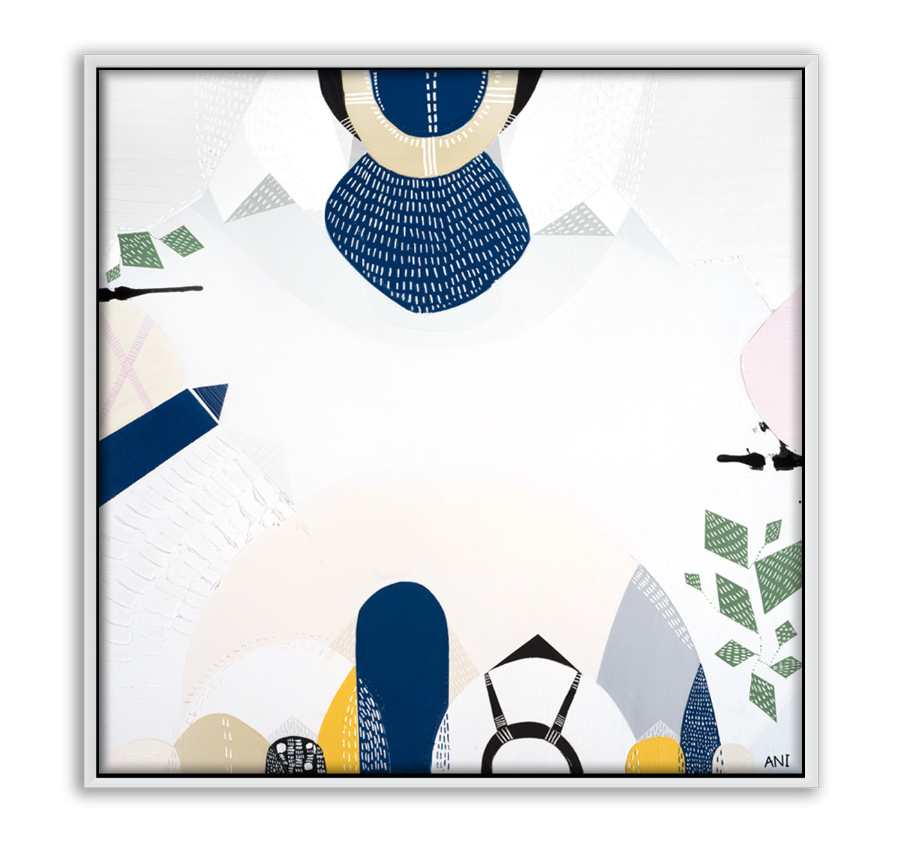 Preston abstract print by Ani Ipradjian. Features Melbourne’s Preston Market, city connections, railway lines, and suburban architecture in vibrant geometric textures.