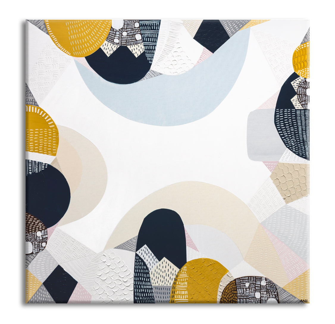 Blue Mountains Tour painting and Print by Australian artist Ani Ipradjian – abstract landscape wall art inspired by Sydney’s Blue Mountains, Echo Point, and the Three Sisters. Featuring eucalyptus blues, earthy tones, and textured layers, this artwork is perfect for nature lovers, art collectors, and interior designers worldwide. Contemporary Australian art with free shipping Australia-wide and international delivery available.