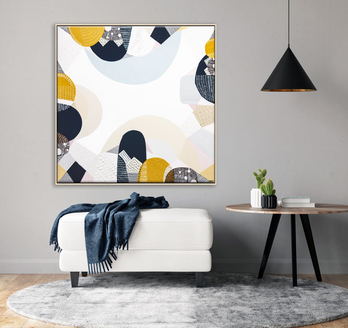 Blue Mountains Tour painting and Print by Australian artist Ani Ipradjian – abstract landscape wall art inspired by Sydney’s Blue Mountains, Echo Point, and the Three Sisters. Featuring eucalyptus blues, earthy tones, and textured layers, this artwork is perfect for nature lovers, art collectors, and interior designers worldwide. Contemporary Australian art with free shipping Australia-wide and international delivery available.