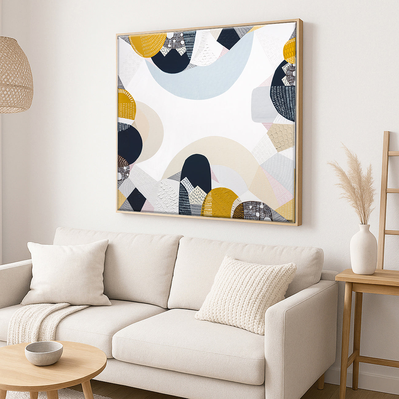 Blue Mountains Tour painting and Print by Australian artist Ani Ipradjian – abstract landscape wall art inspired by Sydney’s Blue Mountains, Echo Point, and the Three Sisters. Featuring eucalyptus blues, earthy tones, and textured layers, this artwork is perfect for nature lovers, art collectors, and interior designers worldwide. Contemporary Australian art with free shipping Australia-wide and international delivery available.