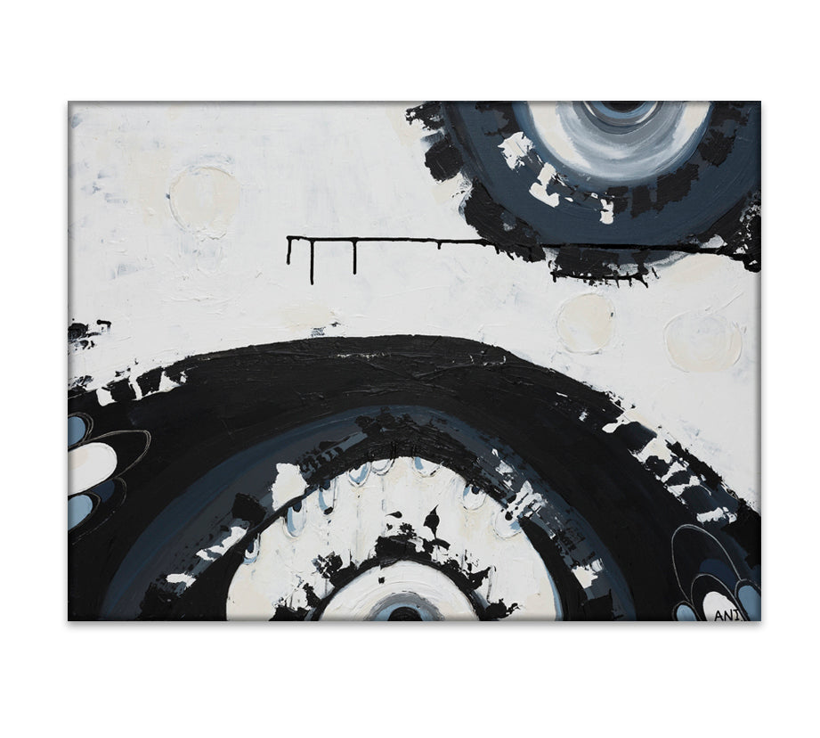 Sydney Harbour Bridge print by Ani Ipradjian – abstract representation of the iconic steel bridge in Sydney, featuring textured arches and industrial design elements.