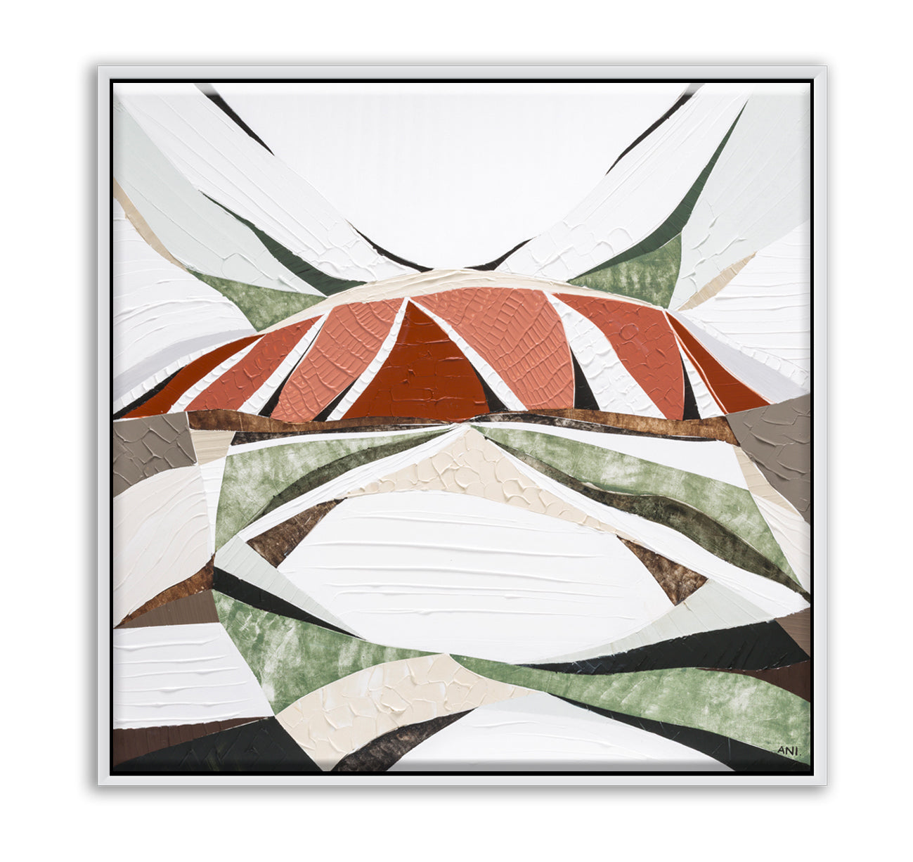 Uluru Dreams painting by Australian artist Ani Ipradjian, inspired by Uluru in Central Australia. Abstract landscape artwork featuring rich red, gold, and sandstone tones with textured layers, evoking the beauty of rain over Uluru. Perfect for collectors and interior decorators seeking authentic Australian outback art, available worldwide.