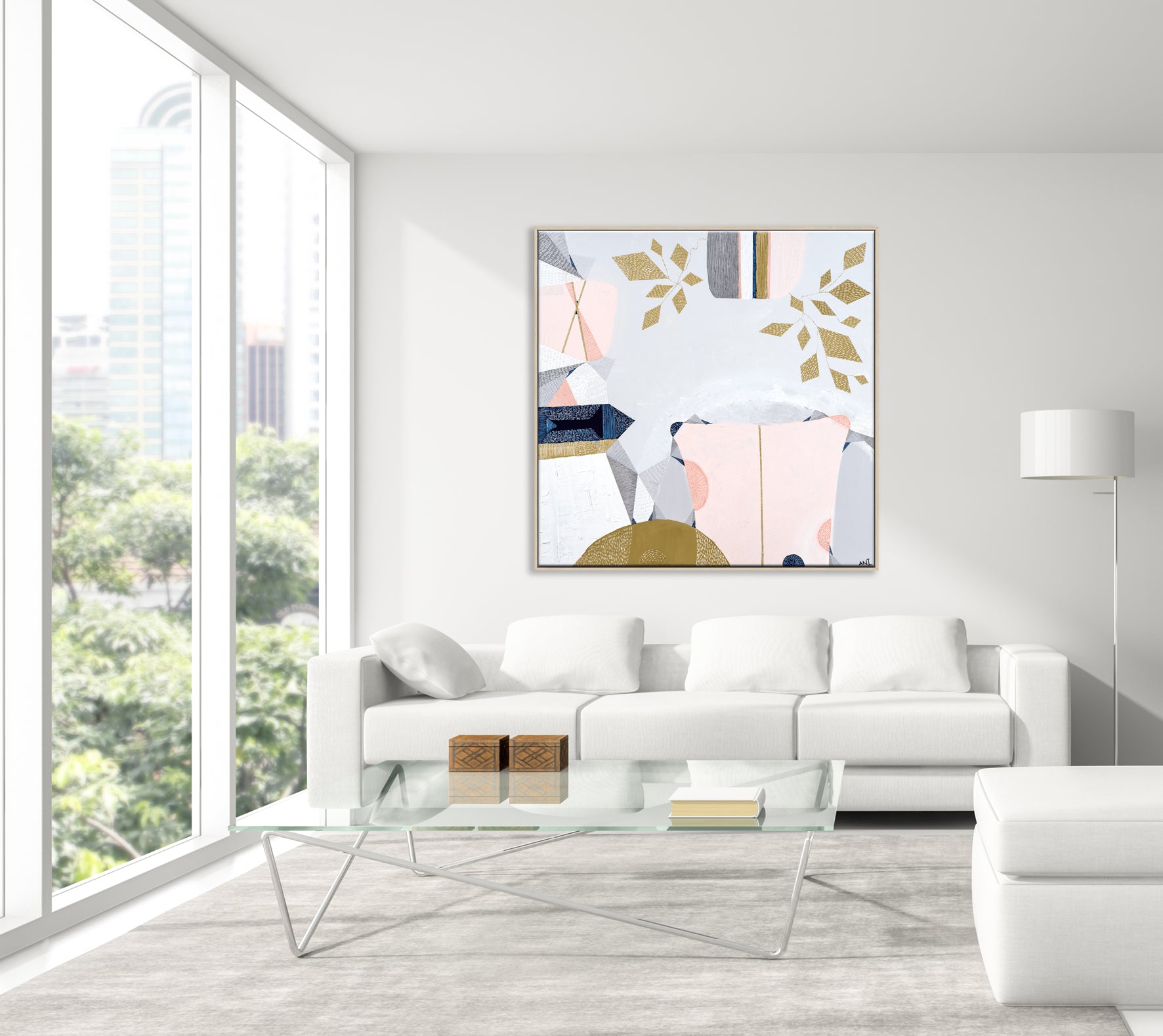 "Urban Melbourne print by Ani Ipradjian – as seen on The Block 2019. Abstract Australian art inspired by 70s interiors and Melbourne city design. Perfect for art collectors and Australian home decor."
