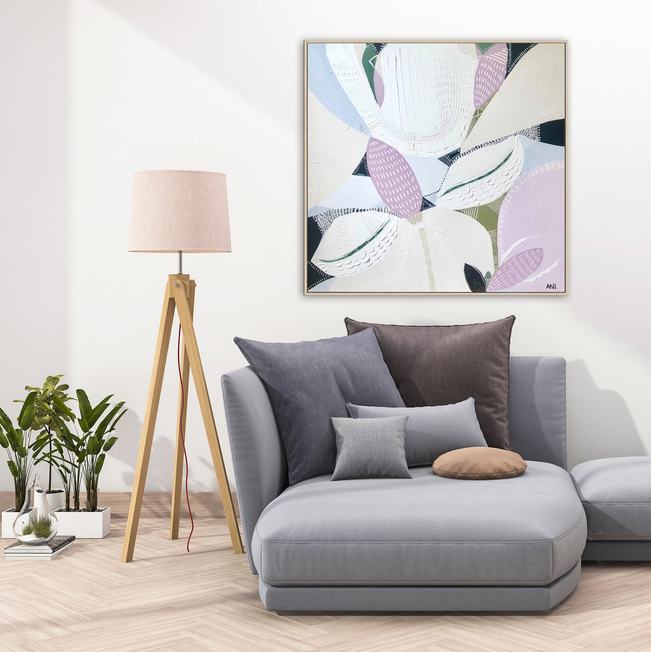 "Wild Flower Love print by Ani Ipradjian. Australian abstract floral print inspired by native wildflowers like Banksia. Ideal for botanical art lovers and interior decorators seeking modern Australian prints."