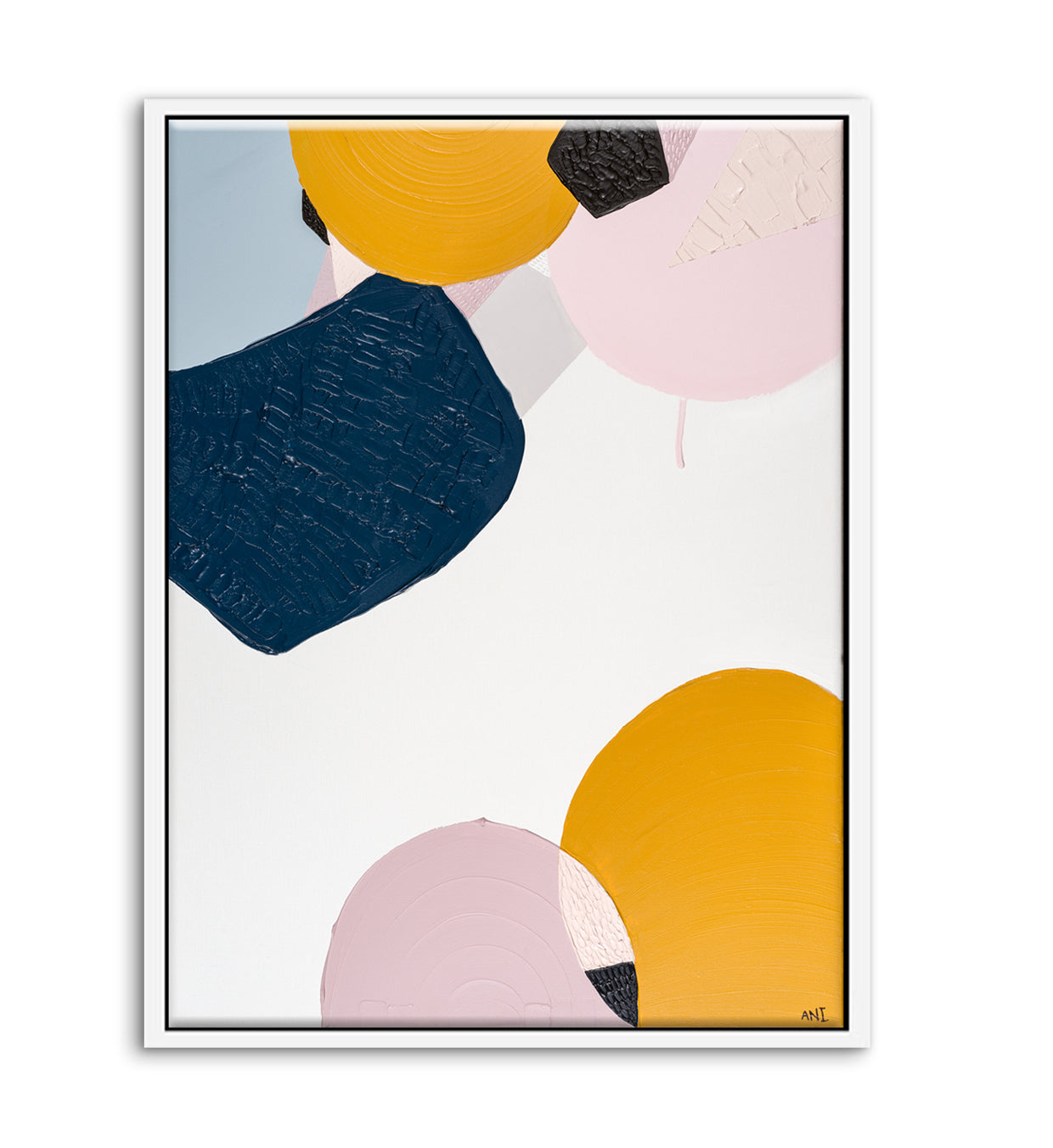 "Noosa Heads 2" print by Australian artist Ani Ipradjian – abstract coastal artwork inspired by the beaches and marine life of Noosa, featuring rich blues and fluid textures for modern coastal interiors.