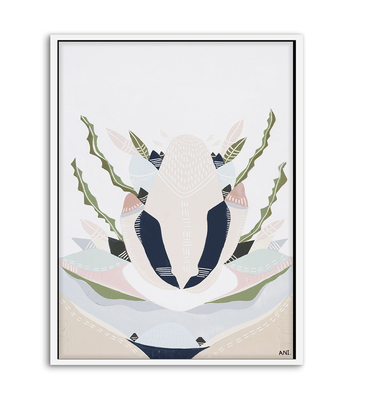 Banksia by the Sea 2 print by Ani Ipradjian – abstract floral artwork inspired by coastal Banksia trees and native plants on Australia’s Mornington Peninsula, featuring earthy textures and botanical forms.