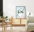 "Wild Banksia Bouquet" print by Australian artist Ani Ipradjian – abstract floral artwork featuring native Banksia flowers and modern coastal tones, ideal for botanical-themed interior decor.