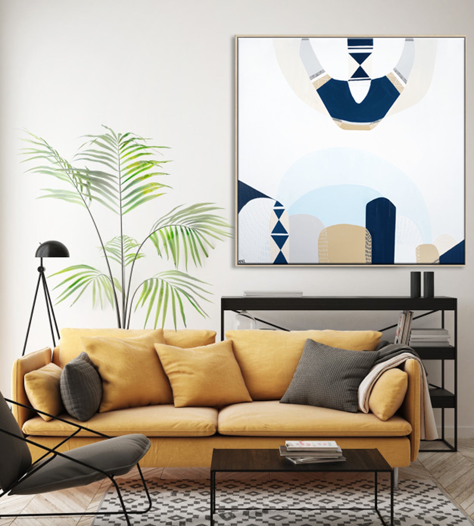 “Whitsunday Island” coastal print by Ani Ipradjian – abstract aerial artwork of the Whitsundays in soft aqua and beige, inspired by Australia’s tropical coastline.