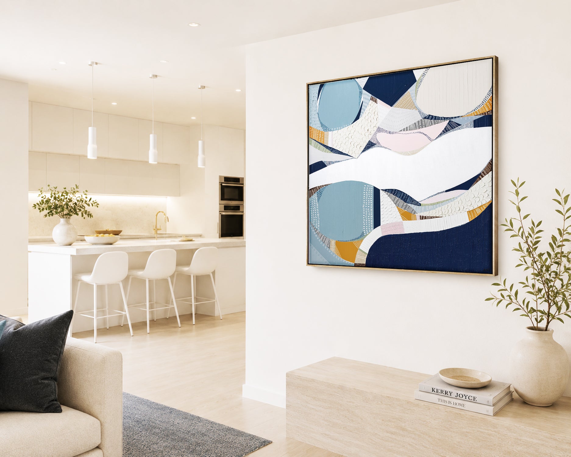 "Yarra River" – Original abstract painting by Australian artist Ani Ipradjian, inspired by Melbourne’s iconic river, blending urban energy with natural beauty in layered textures and reflective tones.