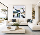 Great Dividing Plateau 11 original abstract Australian landscape painting by Melbourne-based Australian artist Ani Ipradjian, inspired by the Great Dividing Range with textured earthy browns, sage greens and native bushland tones, framed in Tasmanian Oak.
