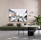 Three Sisters original abstract landscape painting by Australian artist Ani Ipradjian, inspired by the iconic Blue Mountains in Katoomba, New South Wales. Contemporary Australian wall art featuring rich textures, earthy tones, sandstone formations, and expressive colour, celebrating one of Australia's most famous natural landmarks for art collectors and modern interiors.