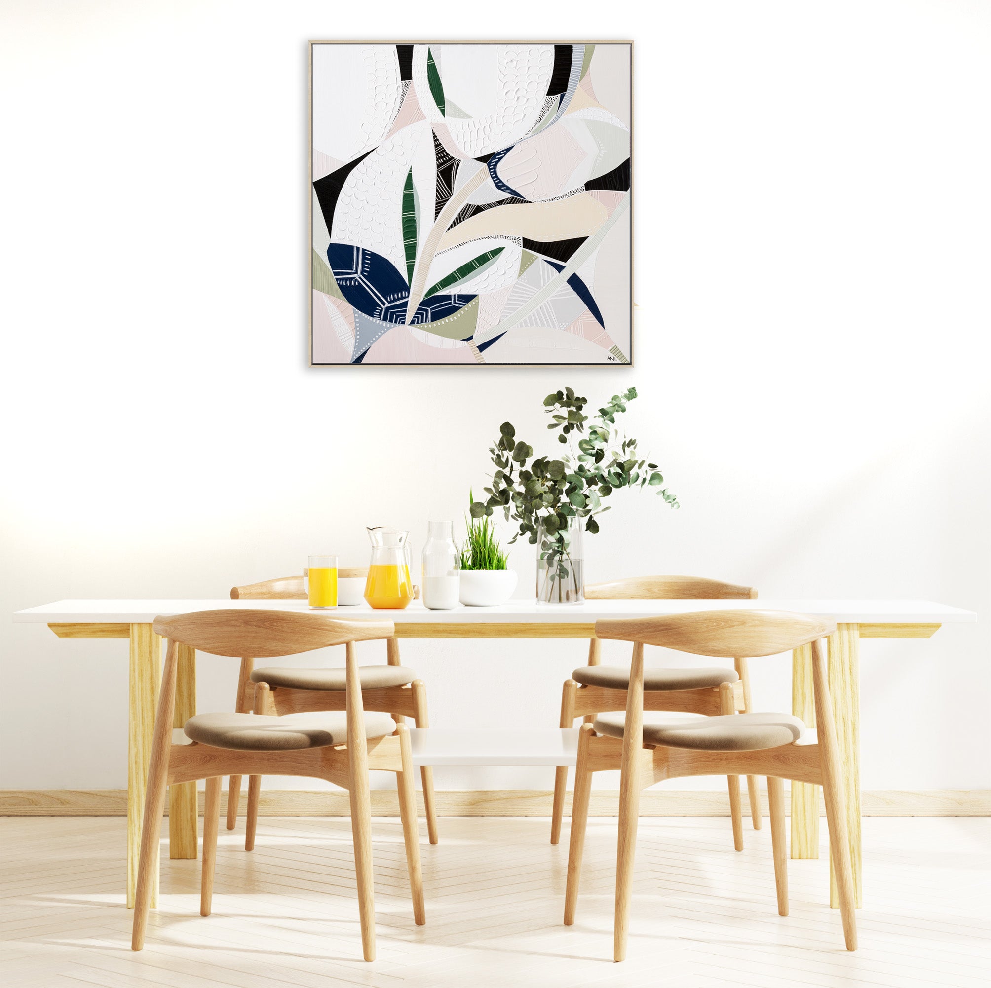"Australian Wild Flower 1" – Original floral painting by Australian artist Ani Ipradjian, featuring abstract native wildflowers and textured earth tones, similar to the artwork featured on The Block 2022.