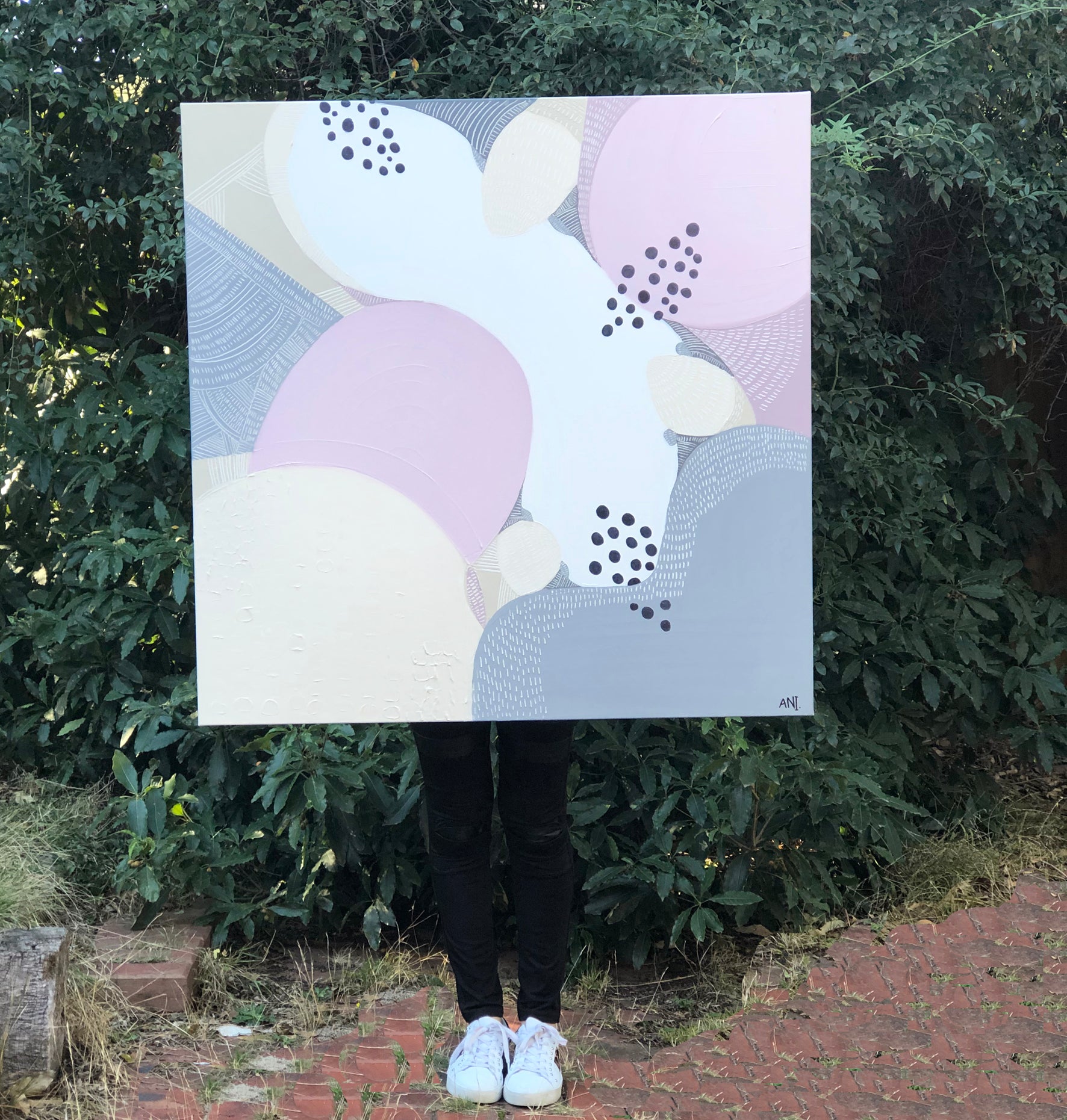 "Banksia Love" – Original floral painting by Australian artist Ani Ipradjian, inspired by Banksia hookeriana, featuring textured orange blooms and native foliage from Western Australia.