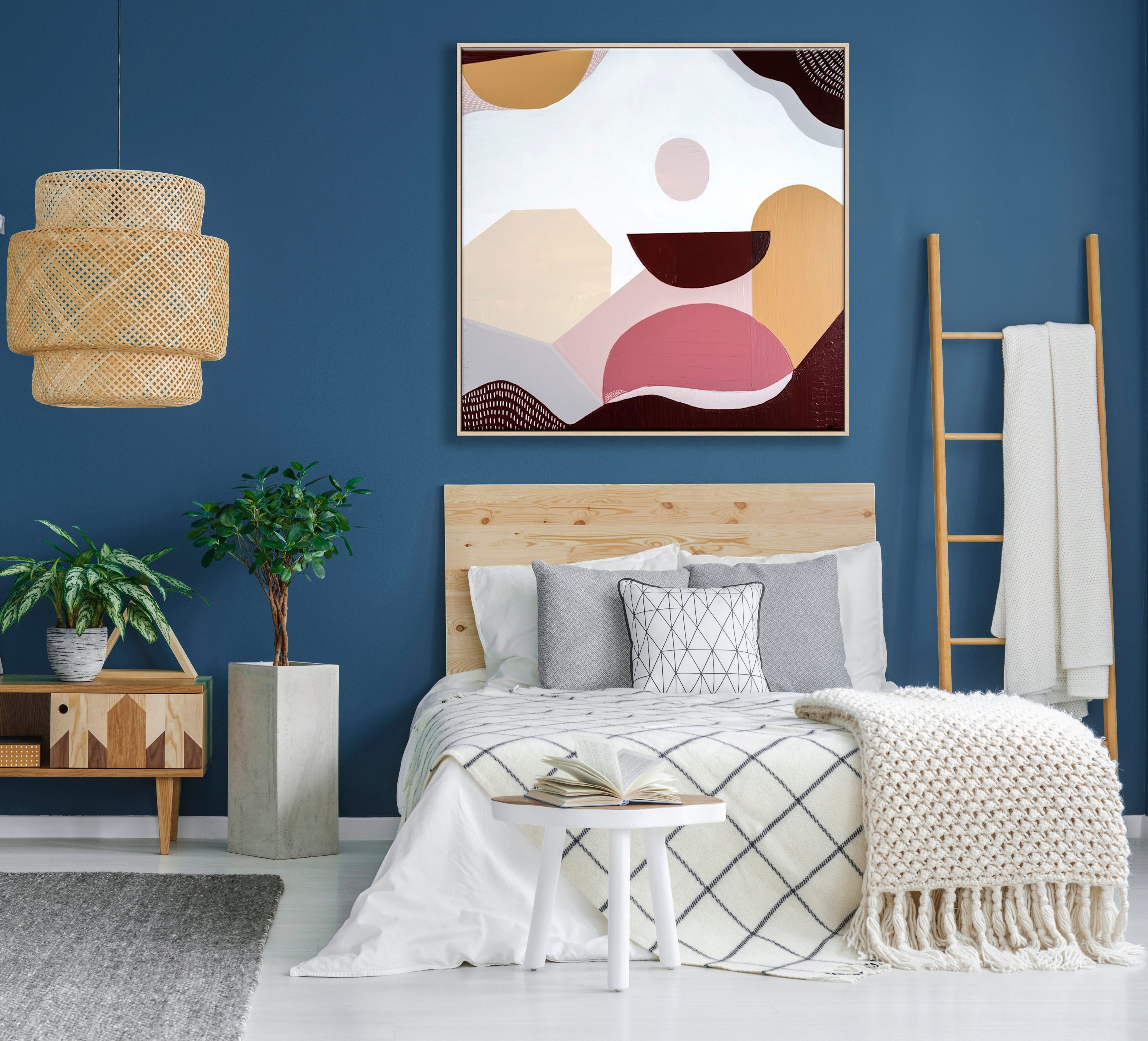 "Mookaite Jasper 1" – Original abstract painting by Australian artist Ani Ipradjian, inspired by the healing energy of Mookaite stone, featuring vibrant red and yellow tones with grounding spiritual symbolism.