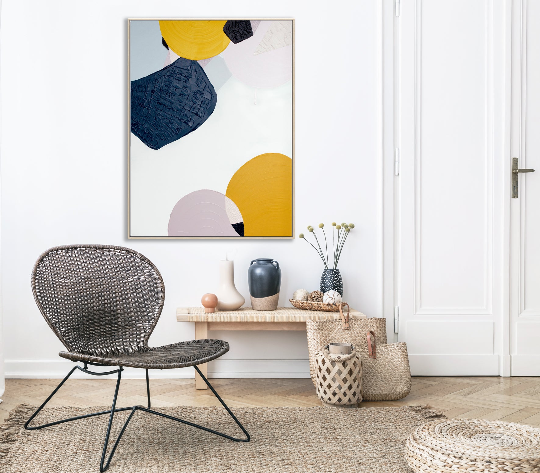 "Noosa Heads 2" – Original coastal abstract painting by Australian artist Ani Ipradjian, inspired by Noosa’s beaches and blue ocean waters, featuring bold textured strokes and vibrant royal tones.
