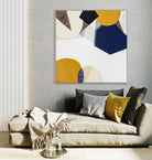 "Outback Australia Love 1" – Original abstract landscape painting by Australian artist Ani Ipradjian, inspired by Australia’s outback terrain and train journeys, featuring mustard tones and ocean blues.