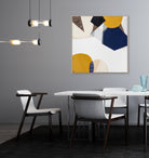 "Outback Australia Love 1" – Original abstract landscape painting by Australian artist Ani Ipradjian, inspired by Australia’s outback terrain and train journeys, featuring mustard tones and ocean blues.
