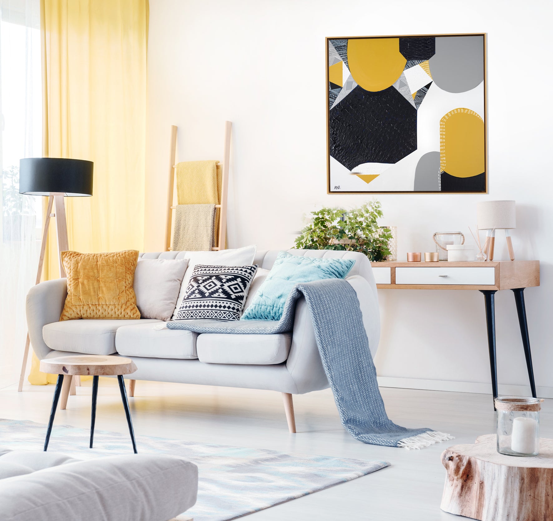 Sunburnt Country 1" – Original Australian landscape painting by Ani Ipradjian, featured on House Rules 2020, capturing the warmth of Australia's climate and sunlit landscapes in rich textured tones.