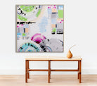 "St Kilda Sky" – Original abstract painting by Australian artist Ani Ipradjian, inspired by Melbourne’s beachside suburb of St Kilda, featuring pastel skies and vibrant coastal energy.