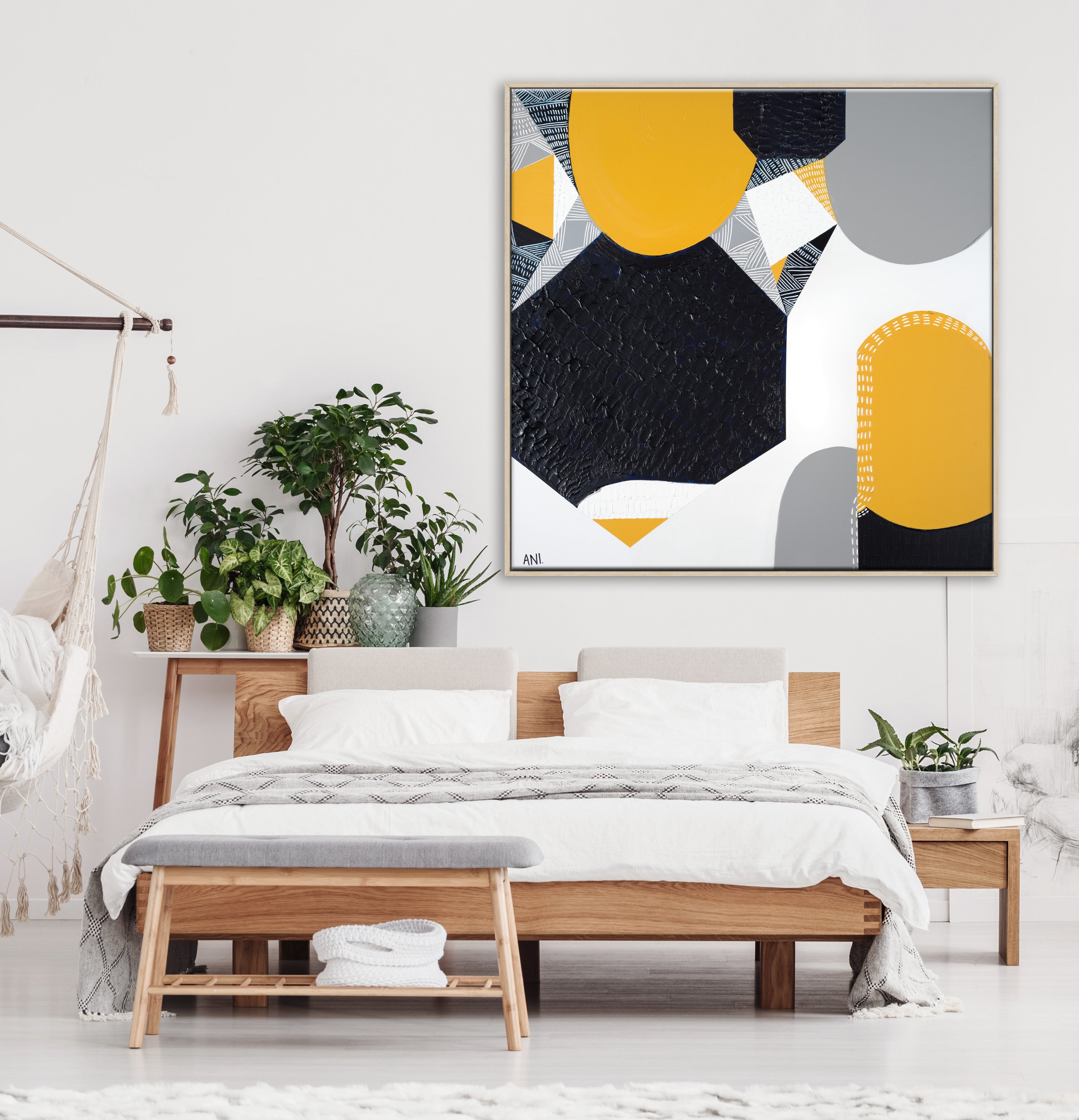 Sunburnt Country 1" – Original Australian landscape painting by Ani Ipradjian, featured on House Rules 2020, capturing the warmth of Australia's climate and sunlit landscapes in rich textured tones.