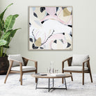 "Wildflower Country" – Original abstract landscape painting by Australian artist Ani Ipradjian, inspired by Western Australia’s wildflower season and pink lake regions near Esperance, featuring vibrant floral tones and native plant forms.