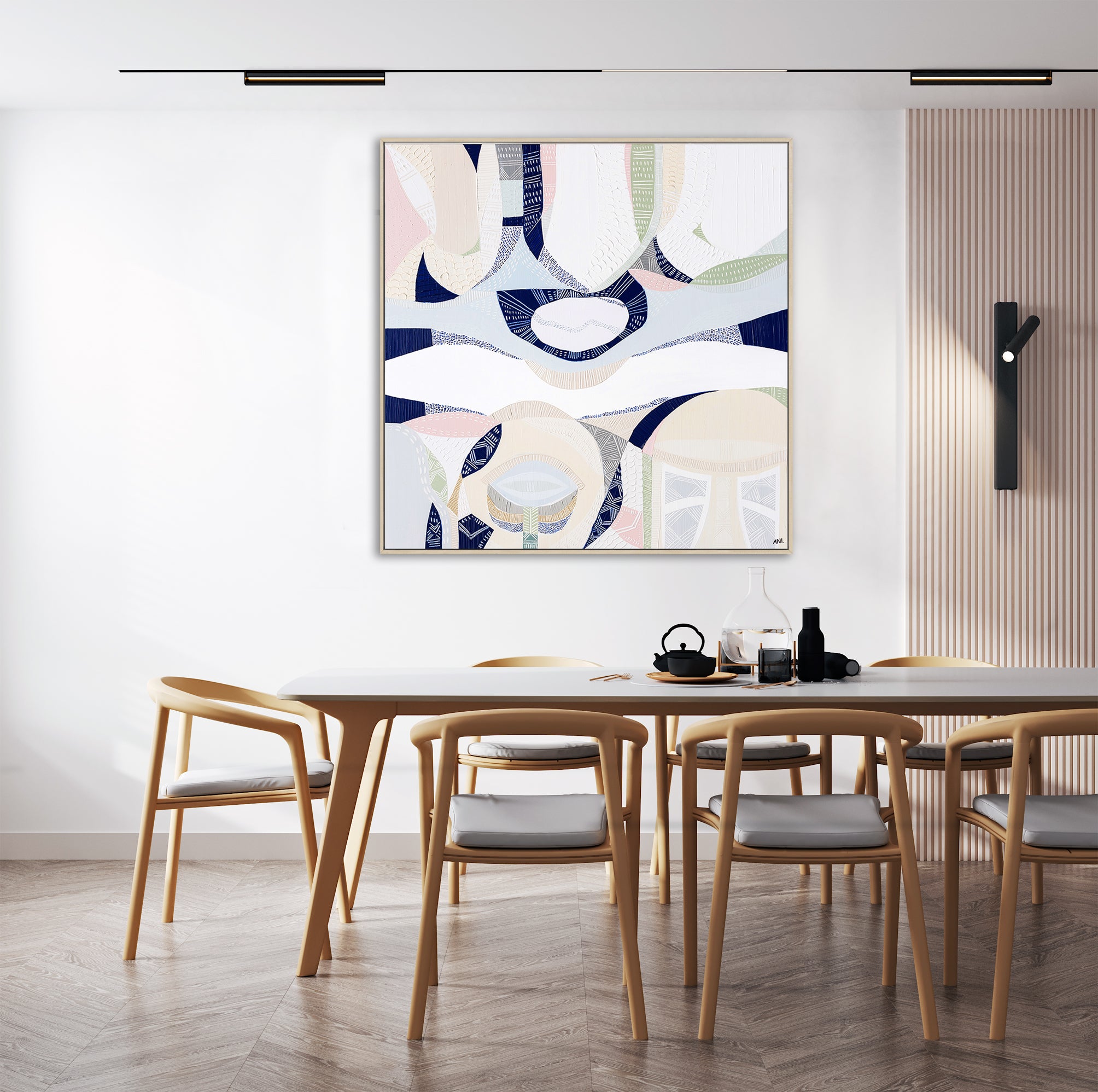 "Yarra Bend" – Original abstract landscape painting by Australian artist Ani Ipradjian, inspired by Melbourne’s Yarra River and bushland parklands, featuring textured natural tones and flowing organic forms.