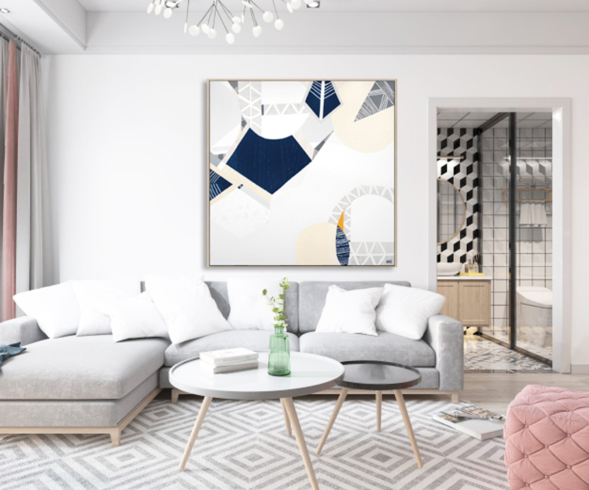 "Melbourne Star" – Original abstract painting by Australian artist Ani Ipradjian, inspired by the iconic Ferris wheel in Docklands, Melbourne, featuring glowing urban textures and forms.